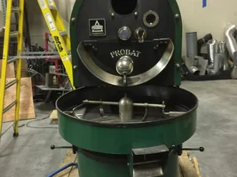 Just in, Probat L-12 for sale, green/brass, currently natural gas, can convert to LP