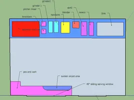 Small mobile coffee trailer layout