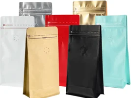 No printed coffee bag with valve for sales(250g, 500g, 1kg)