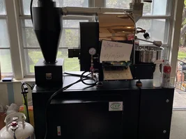 Yoshan 2Kg roaster with Electrostatic Smoke Filter, automatic bag filler, bag sealer & bags - $4750