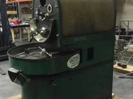 Just in, Probat L-12 for sale, green/brass, currently natural gas, can convert to LP