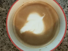 Home "barista's" latte art